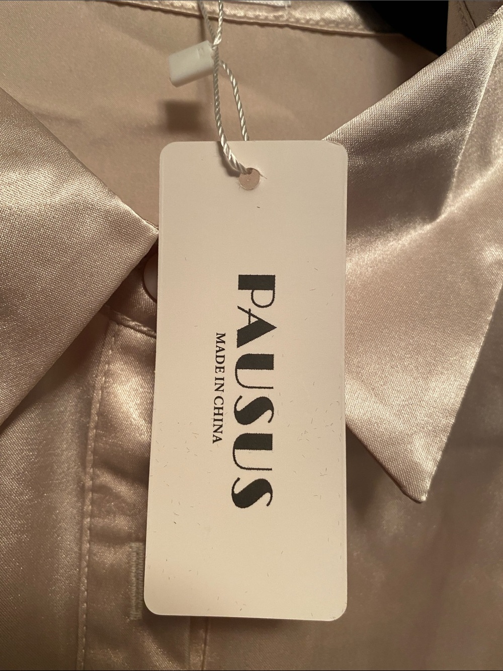 PAUSUS Satin Long Sleeve Button Down Blouse with pocket…size XL - Picture 6 of 6